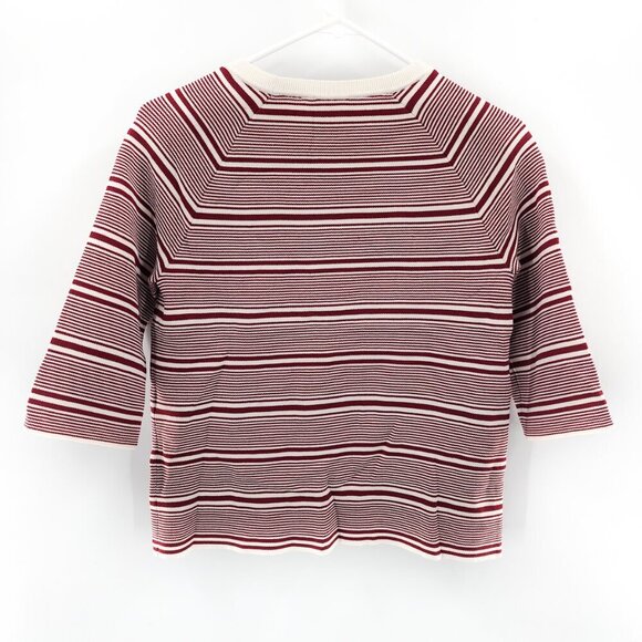 MAJE Marco Floral Embroidered Heart Striped Crewneck Sweater - Picture 5 of 7